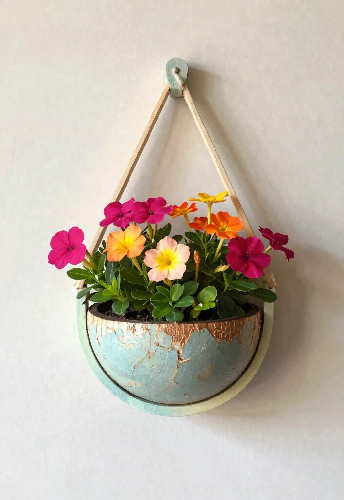 14 Coconut Shell Planter Ideas With Tropical Charm - 9. Coconut Shell Frame Planters 1