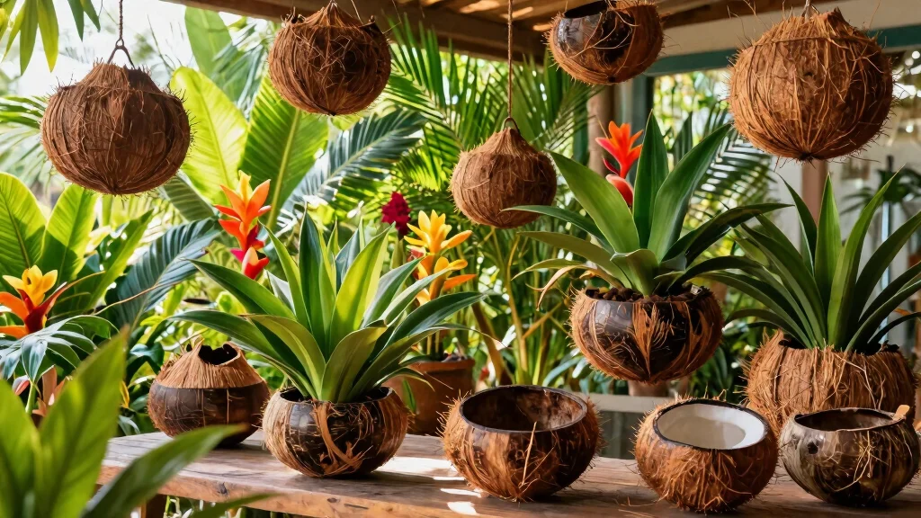 14 Coconut Shell Planter Ideas With Tropical Charm