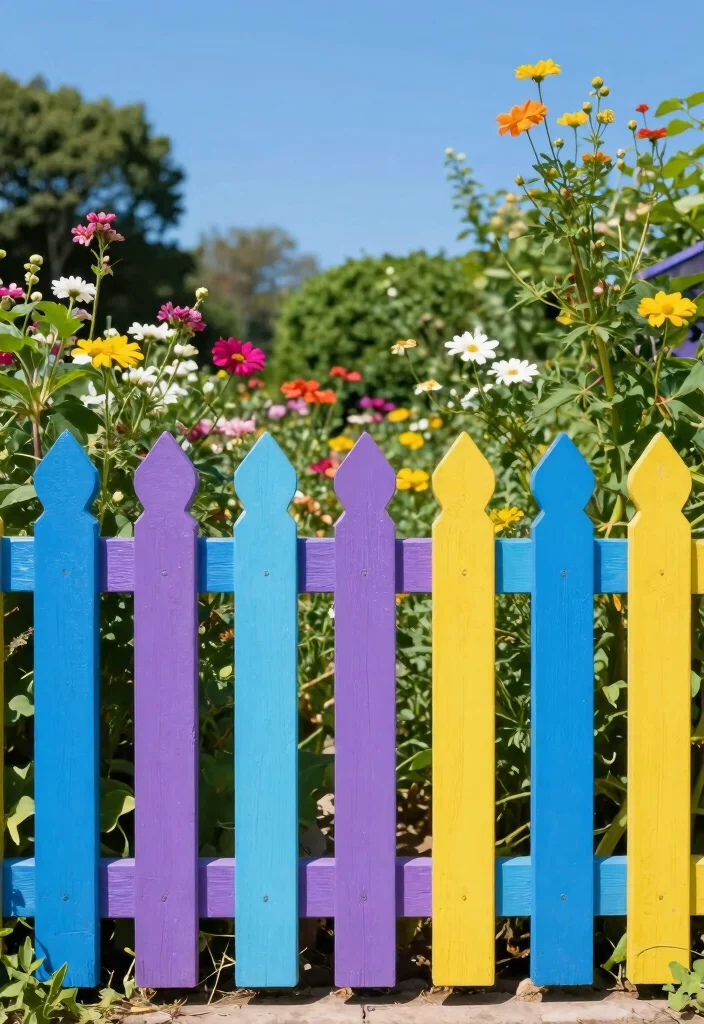 14 Fence Ideas NZ Homeowners Are Choosing - 13. Colorful Painted Fences: A Creative Expression 1