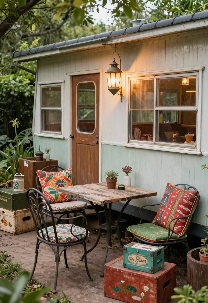 14 Mobile Home Patio Ideas That Look Surprisingly Luxe - 7. Vintage Charm 1