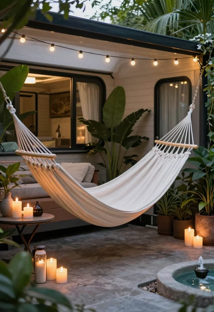 14 Mobile Home Patio Ideas That Look Surprisingly Luxe - 9. Luxurious Spa Vibes 1