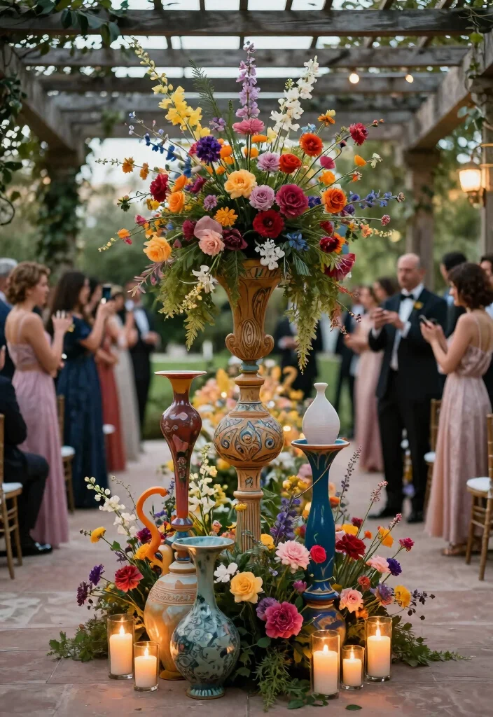 14 Pergola Decorating Ideas Wedding Guests Will Remember - 10. Statement Centerpieces 1