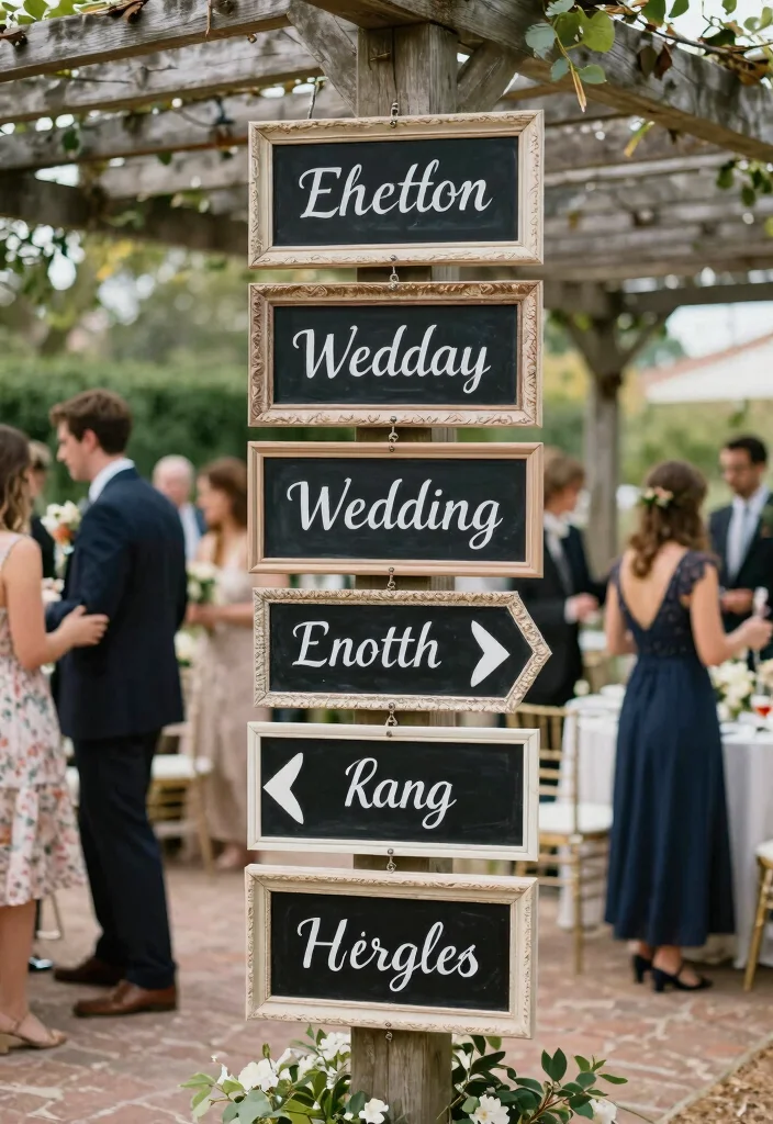 14 Pergola Decorating Ideas Wedding Guests Will Remember - 13. Unique Signage 1