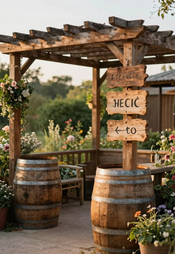 14 Pergola Decorating Ideas Wedding Guests Will Remember - 5. Rustic Wood Accents 1