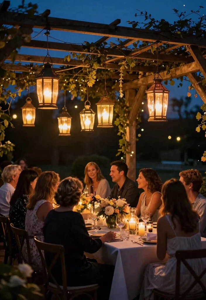 14 Pergola Decorating Ideas Wedding Guests Will Remember - 6. Lanterns and Candles 1