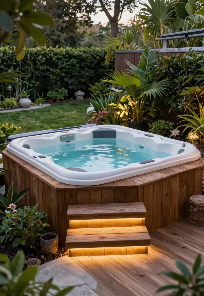 14 Small Hot Tub Ideas Backyard Retreats Will Love - 10. Elevated Spa Experience 1
