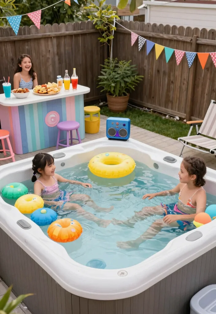 14 Small Hot Tub Ideas Backyard Retreats Will Love - 12. Family Fun Zone 1