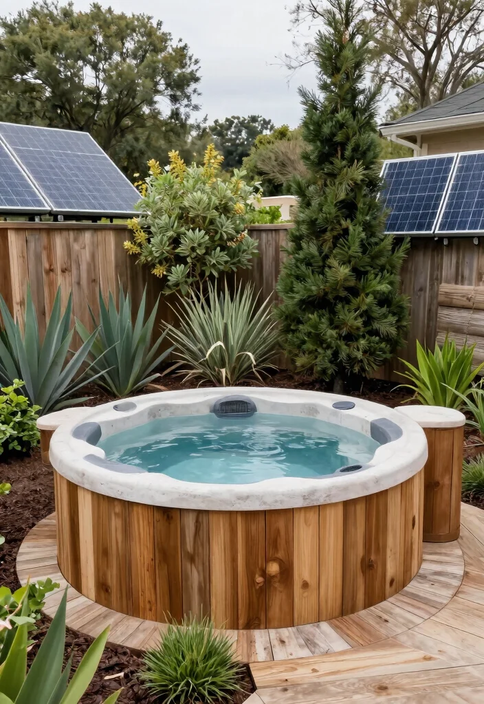 14 Small Hot Tub Ideas Backyard Retreats Will Love - 14. Eco-Friendly Spa Area 1