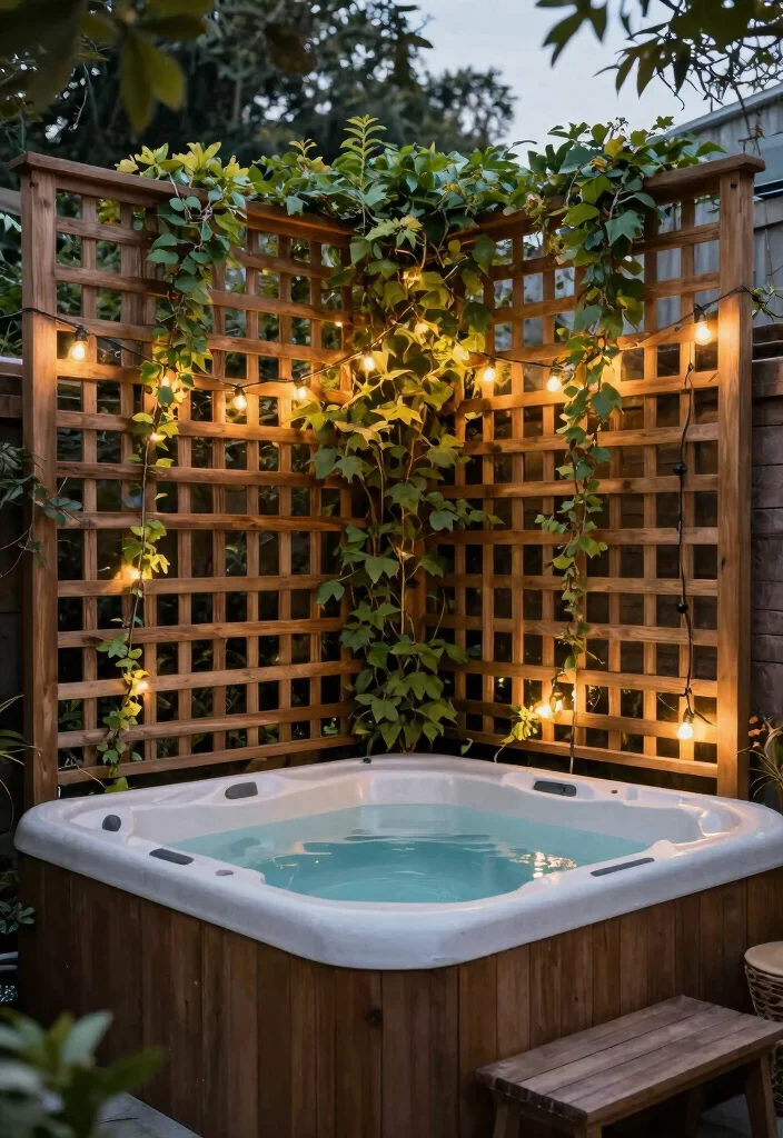 14 Small Hot Tub Ideas Backyard Retreats Will Love - 5. Elegant Privacy Screen 1