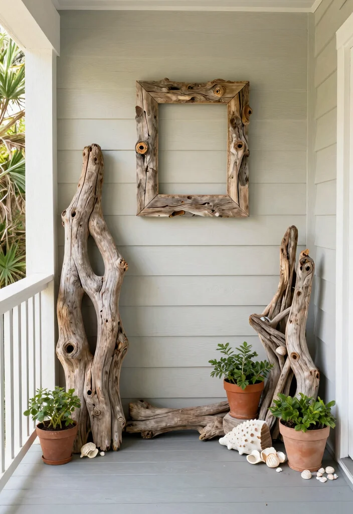 14 Small Porch Decorating Ideas Entrance Spaces Will Love - 11. Driftwood Accents 1