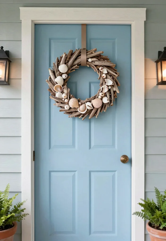 14 Small Porch Decorating Ideas Entrance Spaces Will Love - 12. Coastal-Inspired Wreaths 1