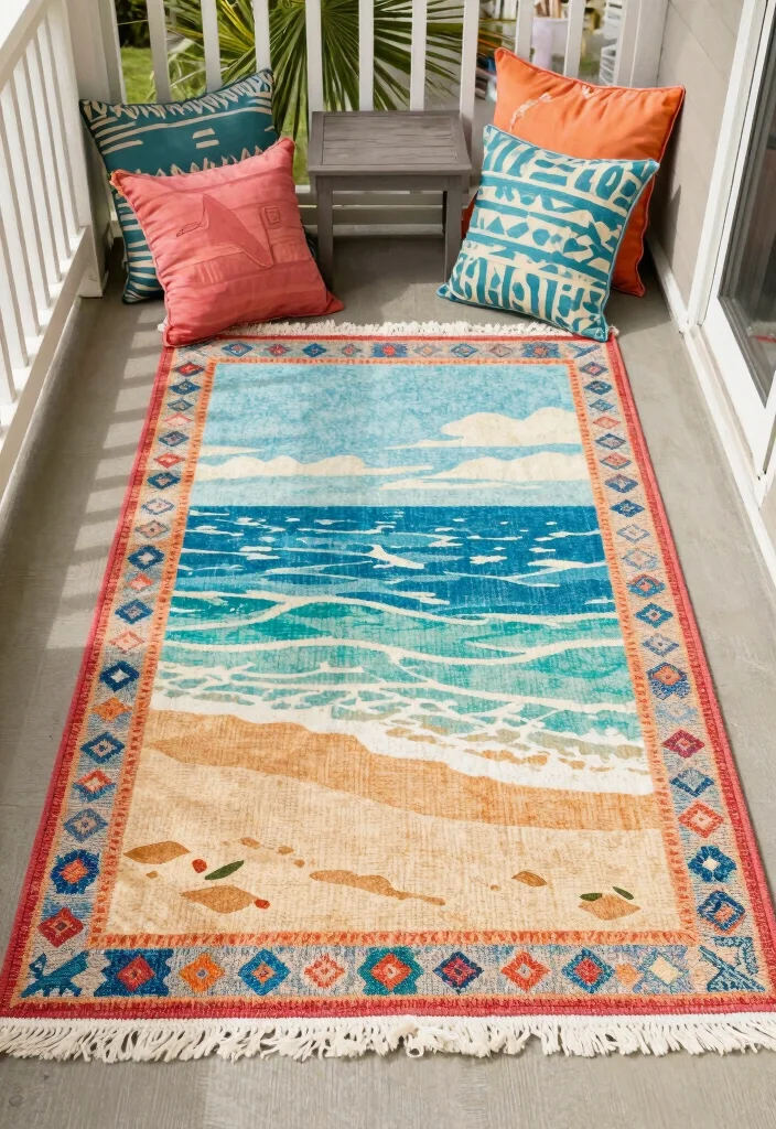 14 Small Porch Decorating Ideas Entrance Spaces Will Love - 9. Statement Rugs 1