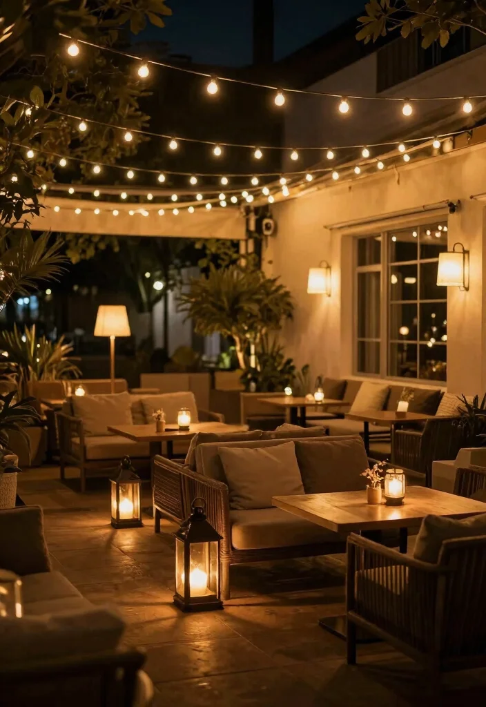 14 Terrace Lounge Ideas for a Relaxing Chic Escape - 5. Stylish Lighting 1
