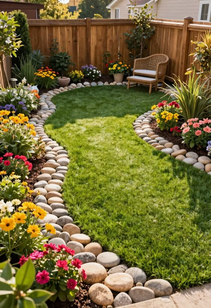 15 Backyard Turf Ideas for a Lush Low Maintenance Lawn - 10. Creative Border Designs 1
