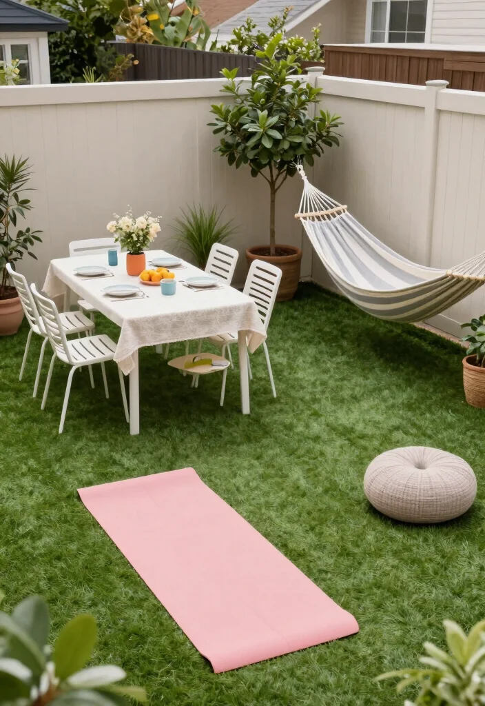 15 Backyard Turf Ideas for a Lush Low Maintenance Lawn - 12. Multi-Function Spaces 1