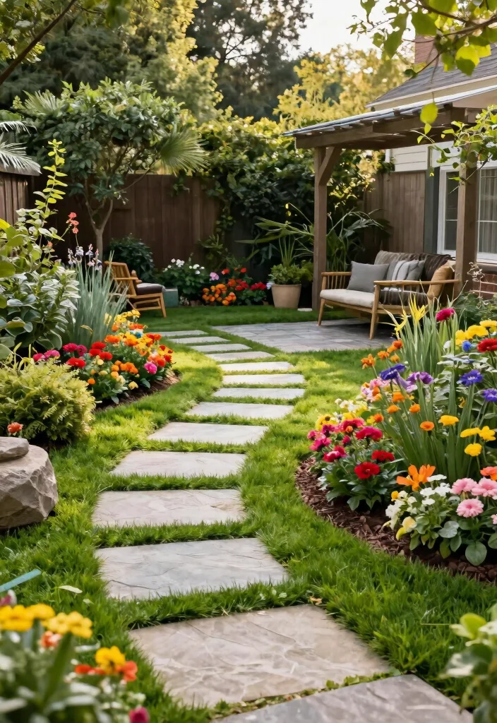 15 Backyard Turf Ideas for a Lush Low Maintenance Lawn - 14. Turf Pathways to Guide the Way 1
