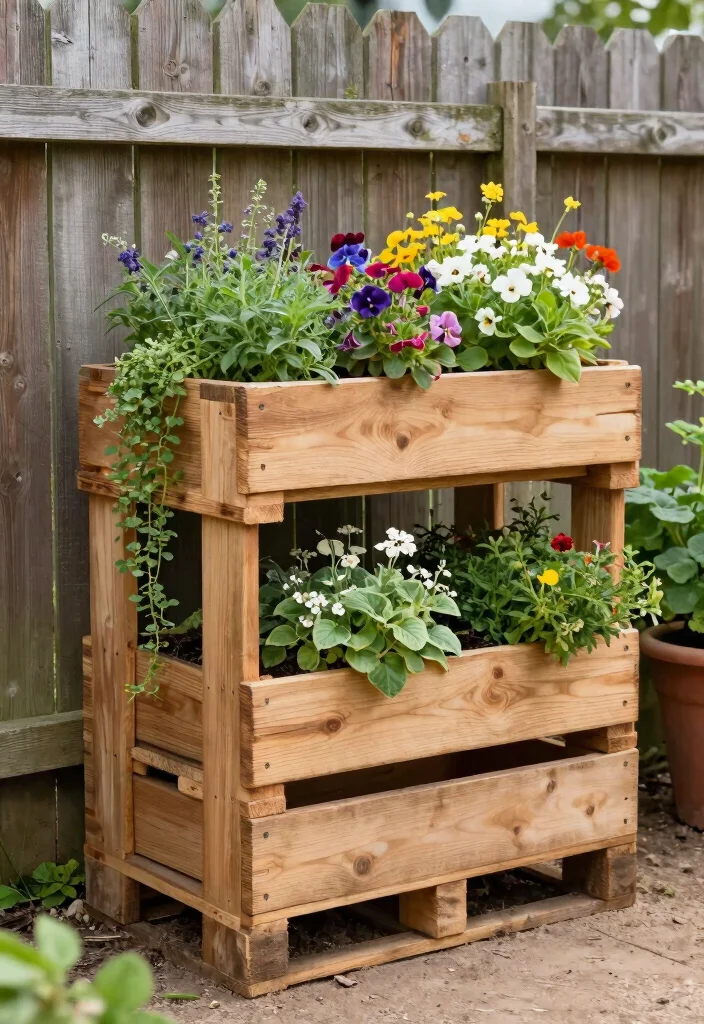 15 Cheap Planter Ideas That Still Look Amazing - 10. Wooden Pallet Vertical Planter 1
