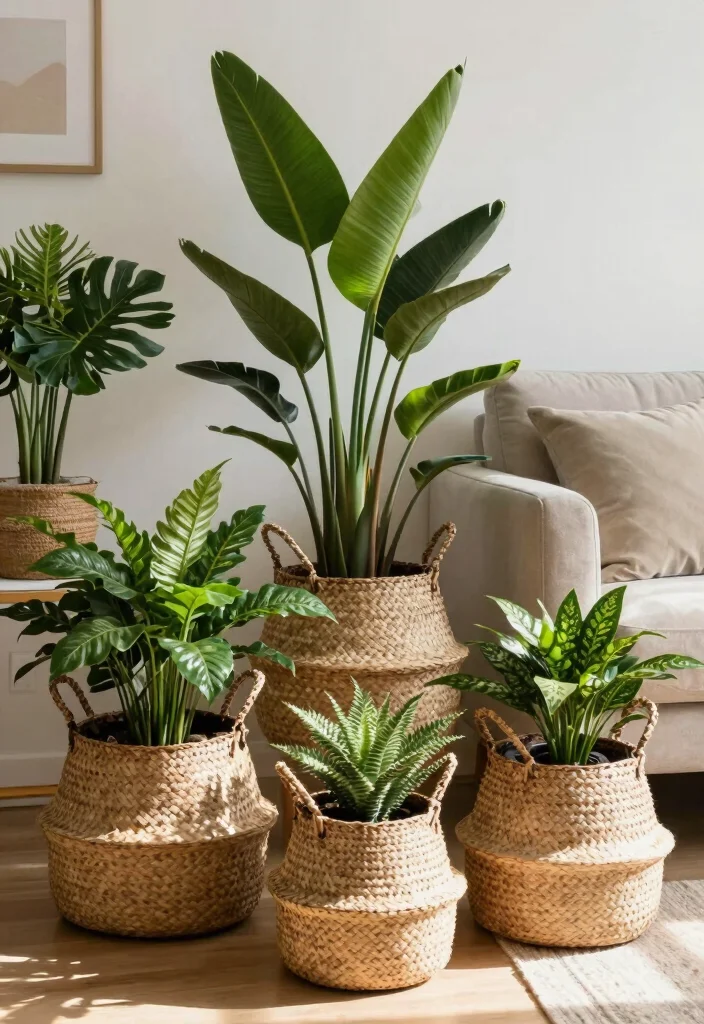 15 Cheap Planter Ideas That Still Look Amazing - 11. Basket Planters 1