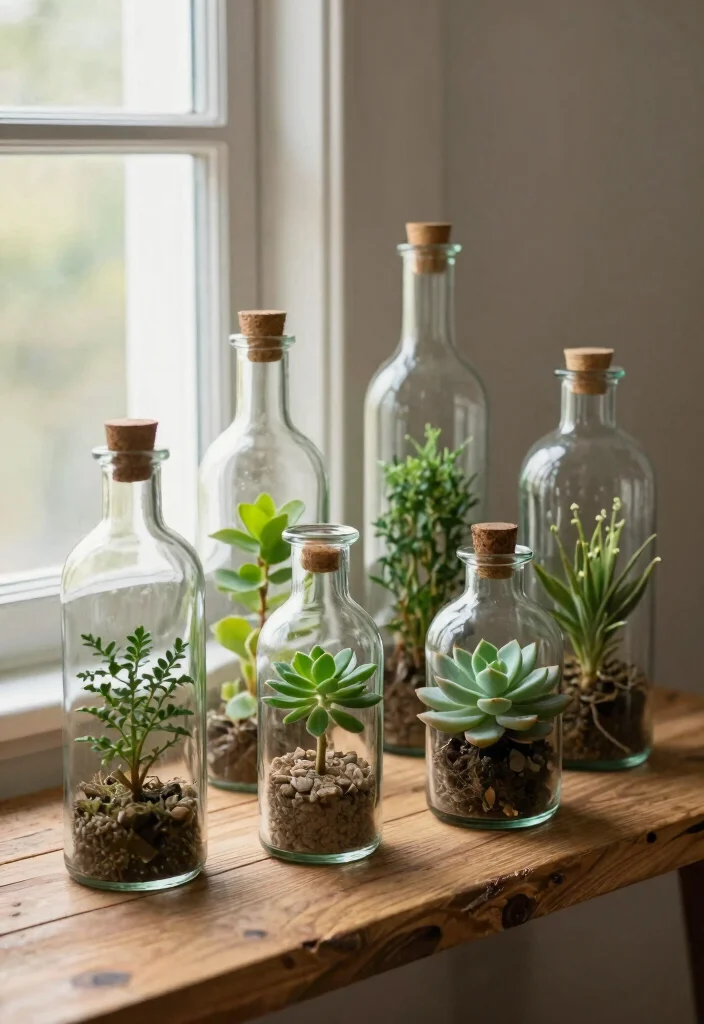 15 Cheap Planter Ideas That Still Look Amazing - 14. Upcycled Glass Bottles 1