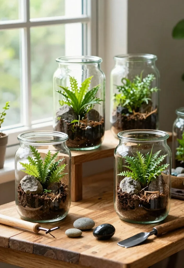 15 Cheap Planter Ideas That Still Look Amazing - 6. Glass Jar Terrariums 1
