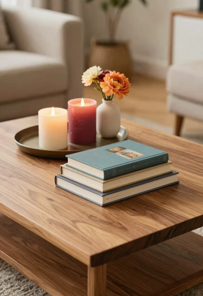15 Farmhouse Coffee Table Decor Ideas That Look Effortlessly Chic - 15. Color Coordination 1