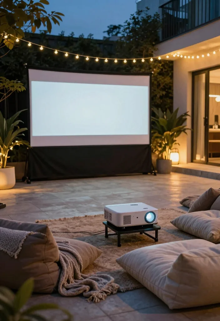 15 House Terrace Ideas Outdoor Living Done Right - 12. Outdoor Movie Night Setup 1