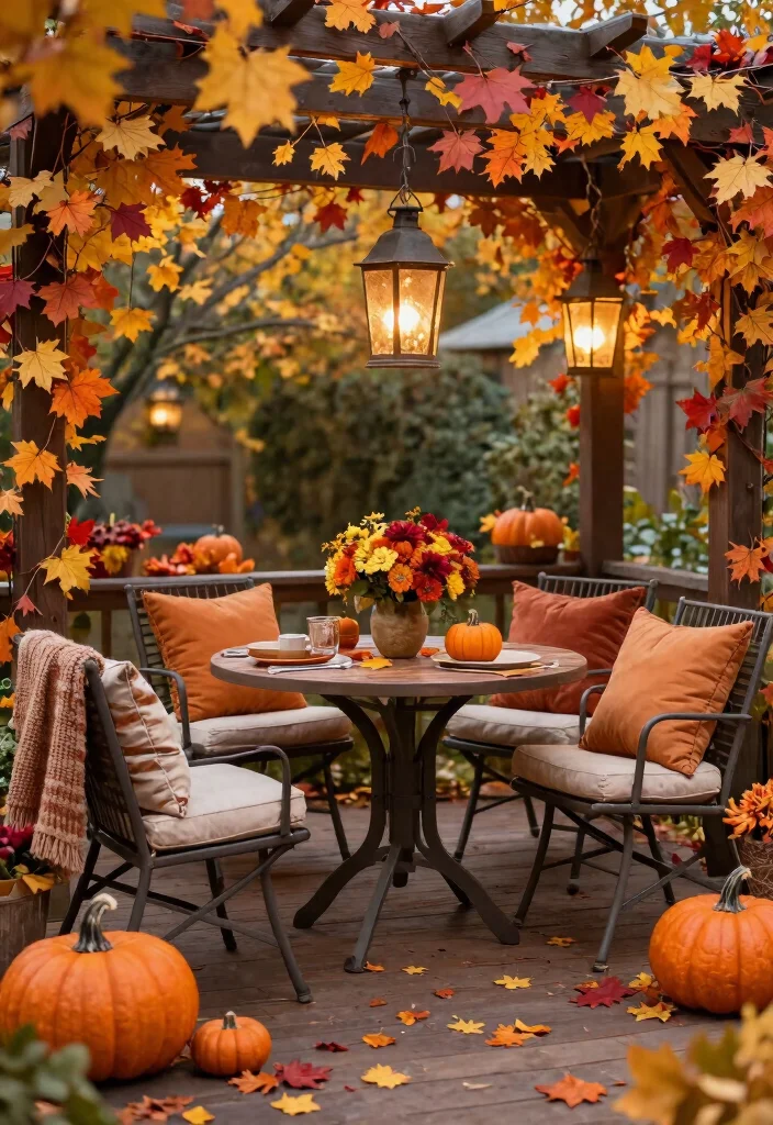 15 Patio Layout Ideas for Furniture Arrangement That Flows Beautifully - 14. Seasonal Decor 1