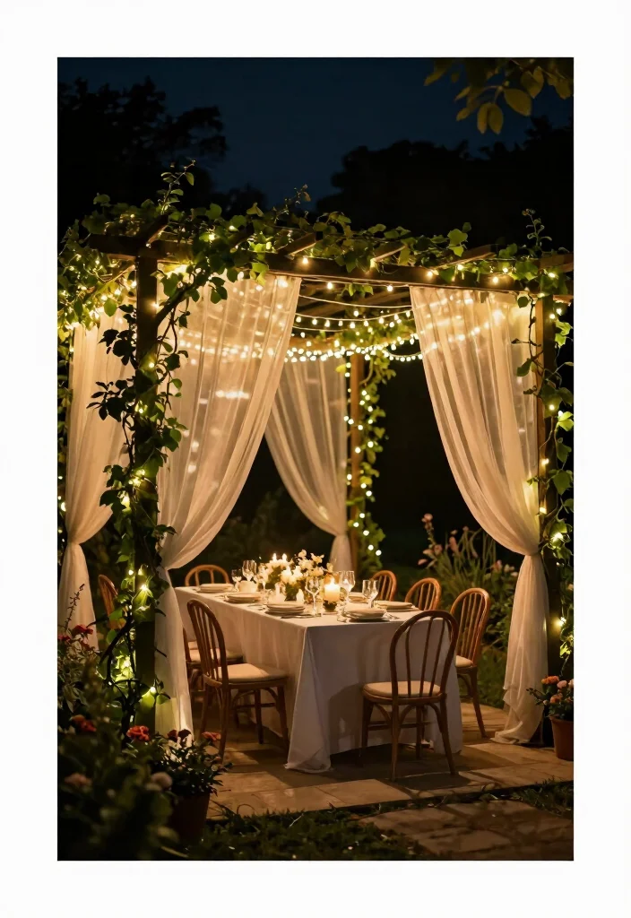 15 Pergola Lighting Ideas That Glow Beautifully at Night - 1. Twinkling String Lights for Romantic Vibes 1