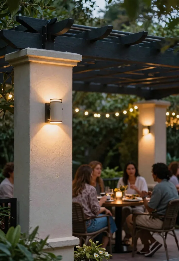 15 Pergola Lighting Ideas That Glow Beautifully at Night - 13. Outdoor Wall Sconces for Style 1