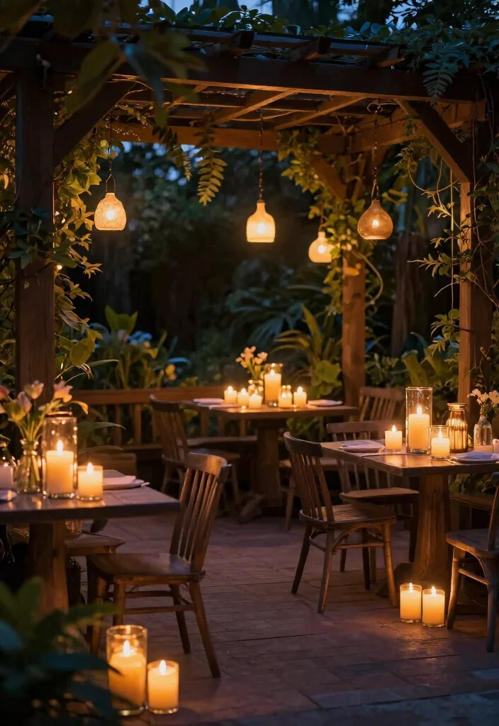 15 Pergola Lighting Ideas That Glow Beautifully at Night - 5. Candles for Cozy Warmth 1