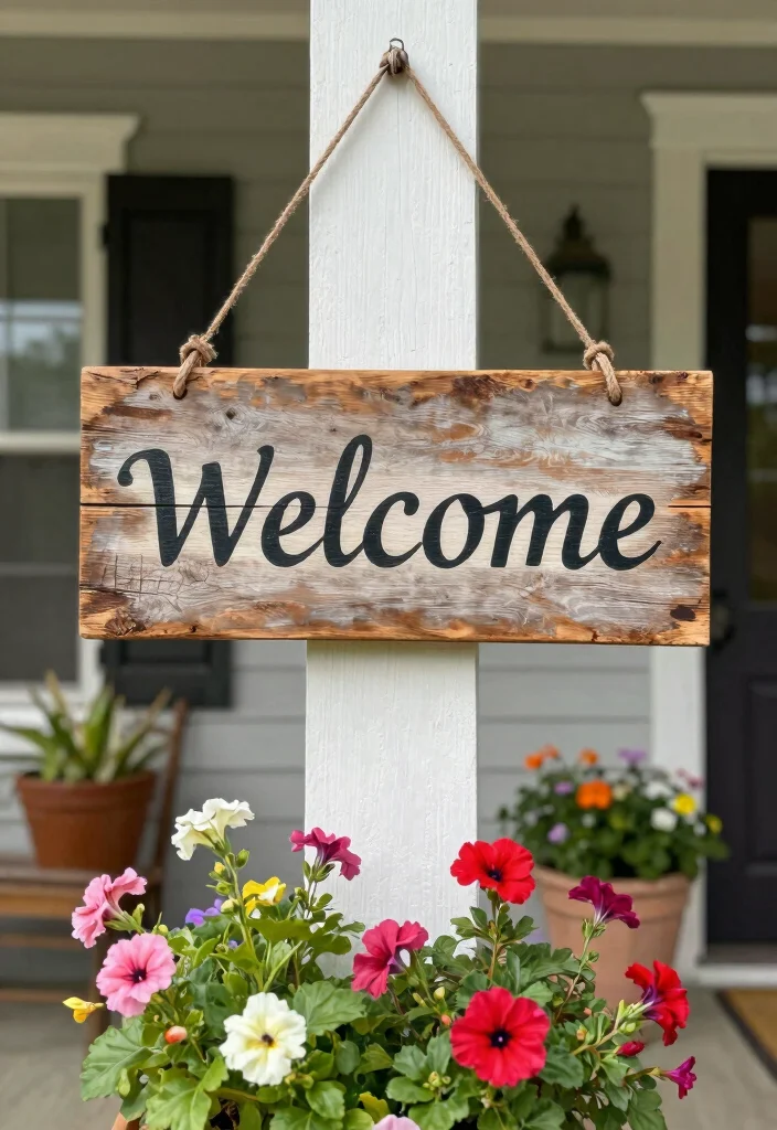 15 Porch Design Ideas That Boost Curb Appeal Instantly - 13. Customized Welcome Sign 1