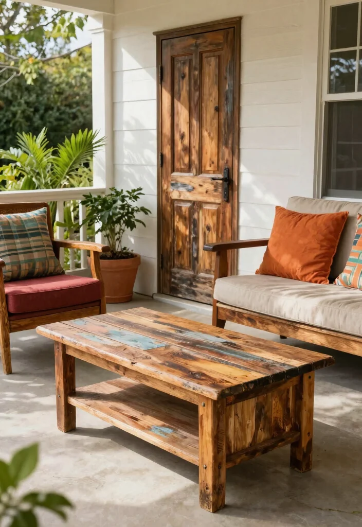 15 Porch Design Ideas That Boost Curb Appeal Instantly - 3. Upcycled Furniture 1