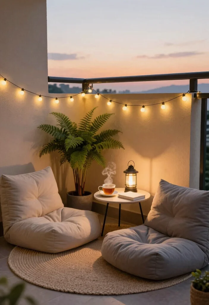 15 Round Balcony Ideas With Soft Modern Vibes - 1. Cozy Corner Nook 1