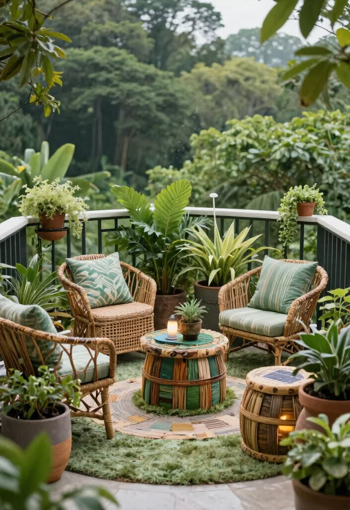 15 Round Balcony Ideas With Soft Modern Vibes - 13. Eco-Friendly Paradise 1