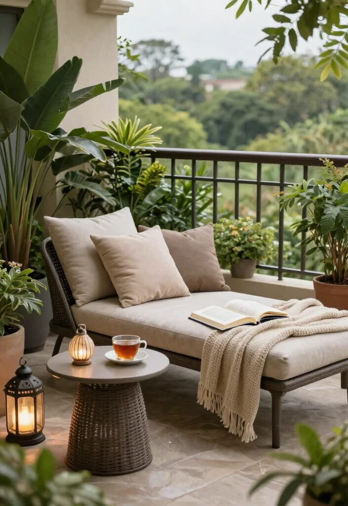 15 Round Balcony Ideas With Soft Modern Vibes - 7. Outdoor Reading Sanctuary 1