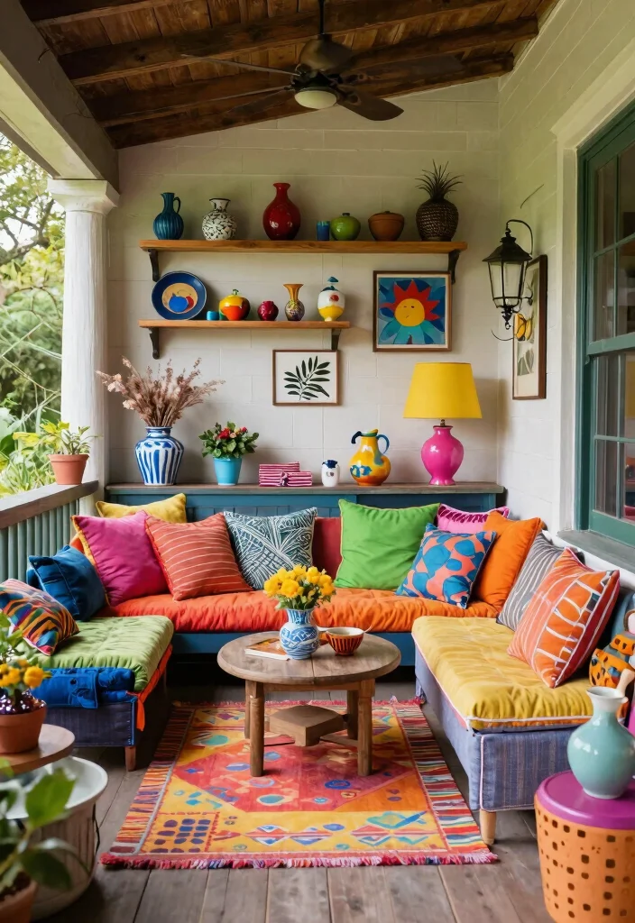 16 Enclosed Porch Ideas Front Entry Designs That Impress - 11. Eclectic Mix and Match 1