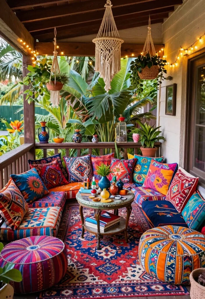 16 Enclosed Porch Ideas Front Entry Designs That Impress - 3. Cozy Bohemian Vibes 1
