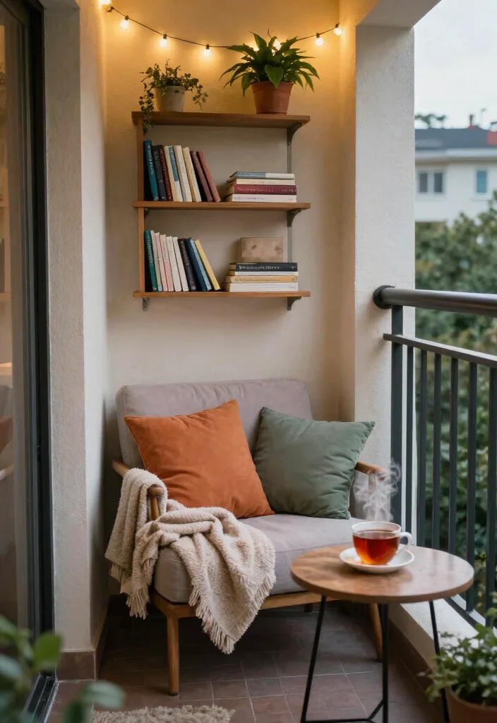 16 Home Balcony Ideas That Feel Bright & Stylish - 1. Cozy Reading Nook 1