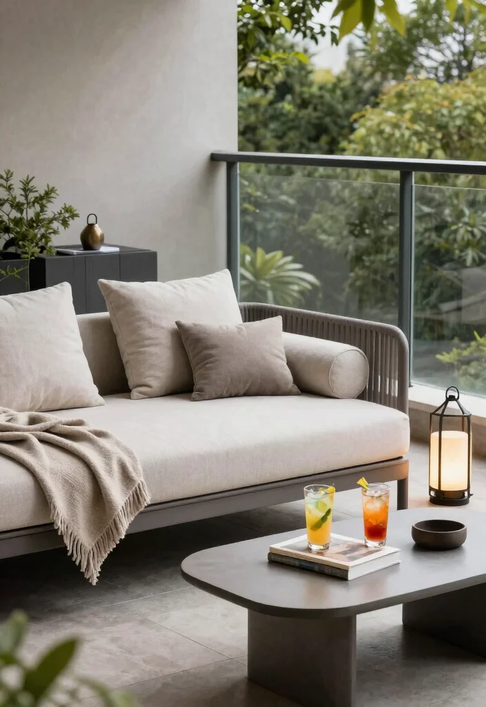 16 Home Balcony Ideas That Feel Bright & Stylish - 6. Modern Relaxation Retreat 1