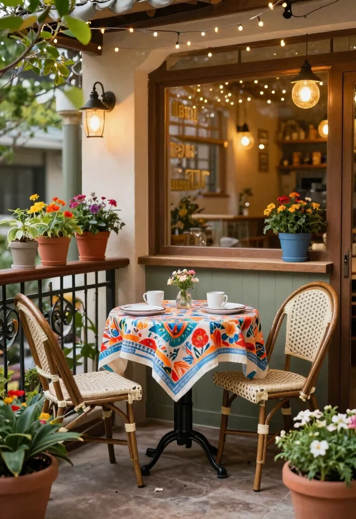 16 Home Balcony Ideas That Feel Bright & Stylish - 7. Chic Café Vibes 1