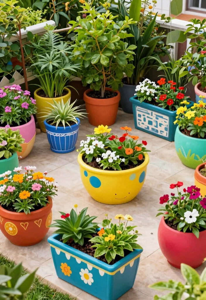 16 Patio Garden Ideas Apartment Dwellers Will Love - 14. Colorful Planters: A Pop of Fun 1
