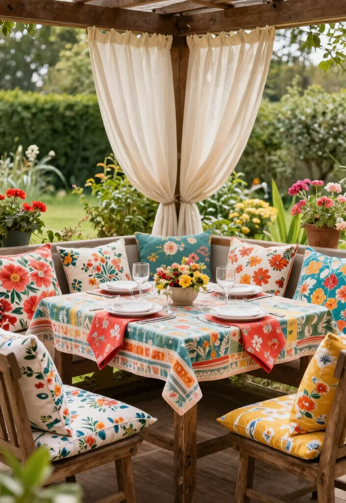 16 Vintage Patio Ideas That Feel Timeless & Charming - 11. Floral Fabrics 1
