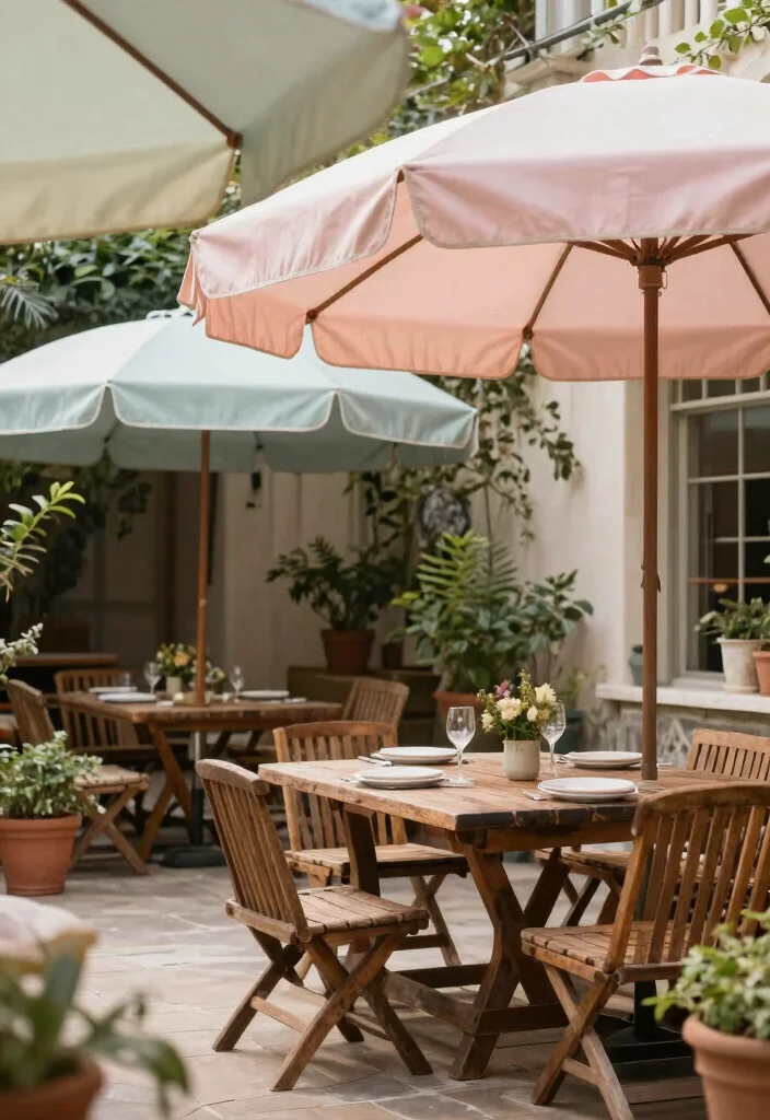 16 Vintage Patio Ideas That Feel Timeless & Charming - 14. Vintage Umbrellas 1