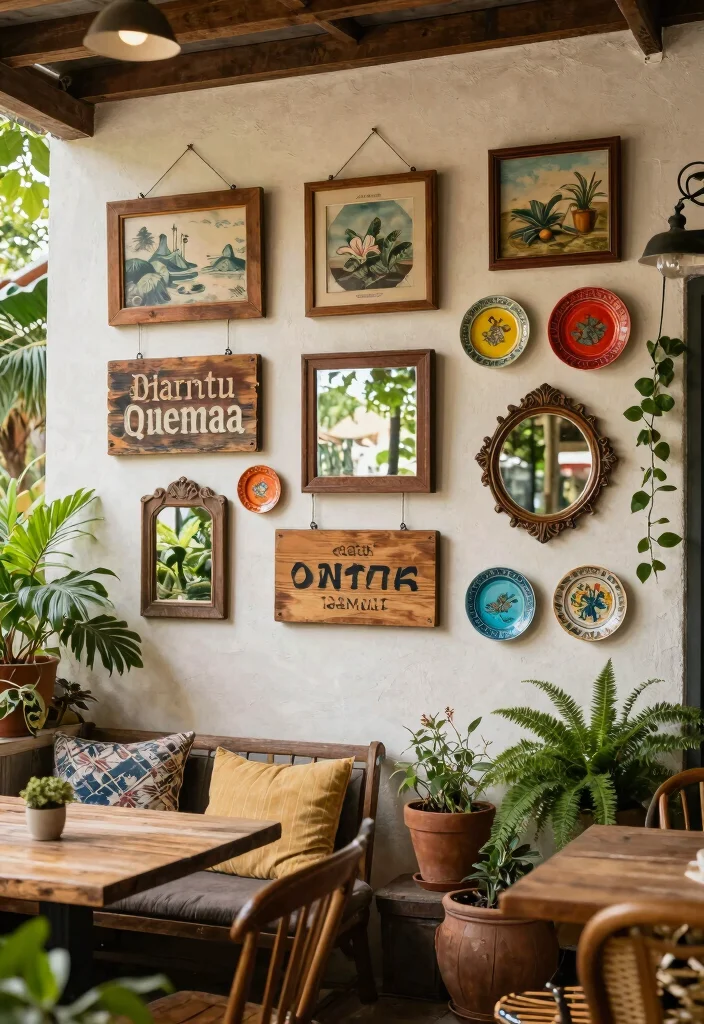 16 Vintage Patio Ideas That Feel Timeless & Charming - 15. Vintage Wall Art 1