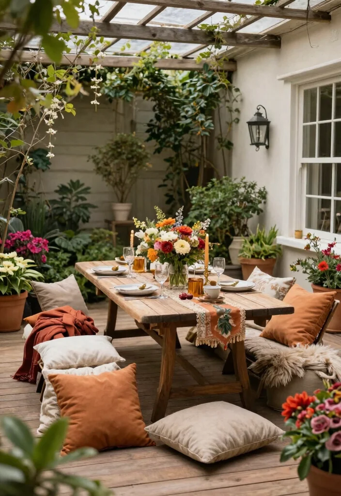 16 Vintage Patio Ideas That Feel Timeless & Charming - 16. Seasonal Decor Changes 1