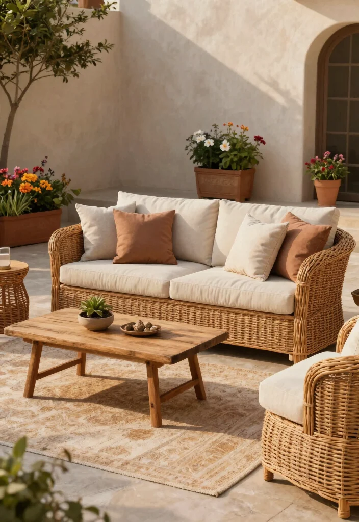 16 Vintage Patio Ideas That Feel Timeless & Charming - 3. Wicker Accents 1