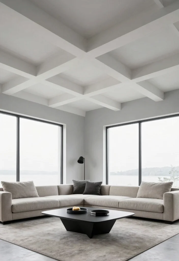17 Coffered Ceiling Ideas Living Room Designs Are Loving - 10. Modern Minimalist Coffered Ceilings 1