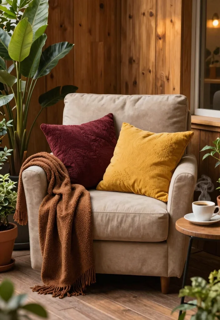 17 Cosy Terrace Ideas That Feel Warm & Inviting - 1. Textured Pillows and Throws 1