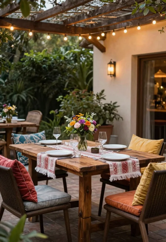 17 Cosy Terrace Ideas That Feel Warm & Inviting - 10. Outdoor Dining Setup 1