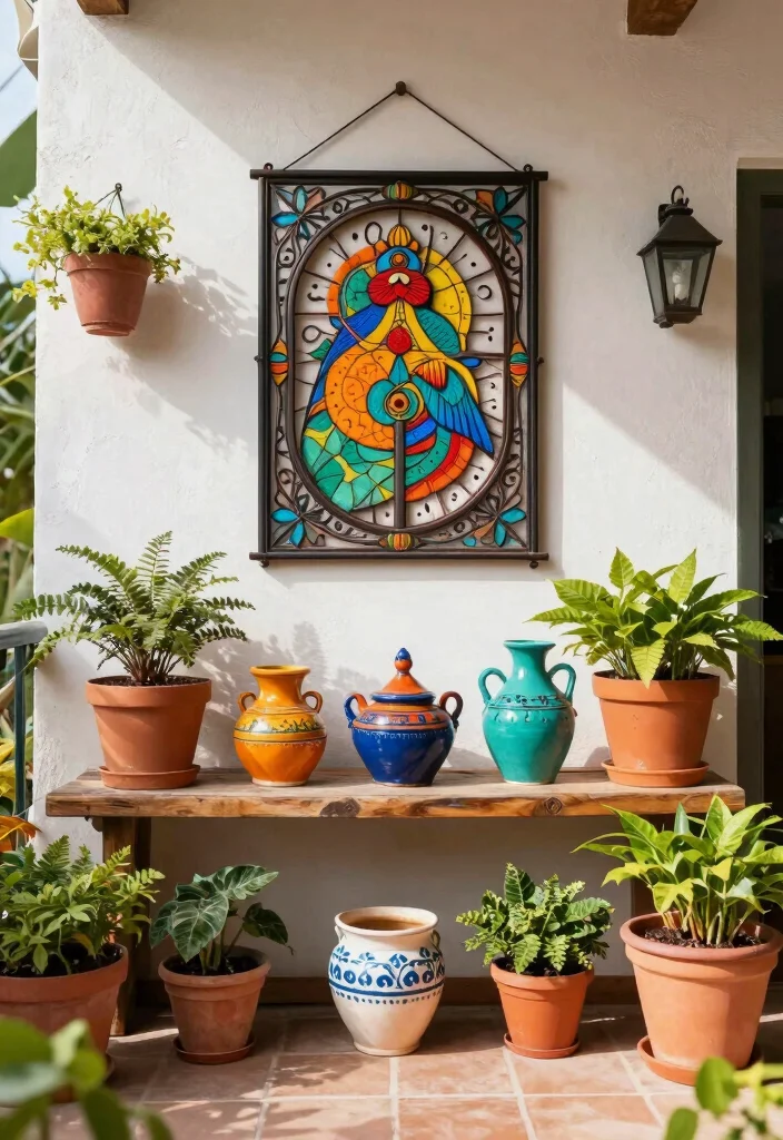 17 Cosy Terrace Ideas That Feel Warm & Inviting - 7. Outdoor Art and Decor 1